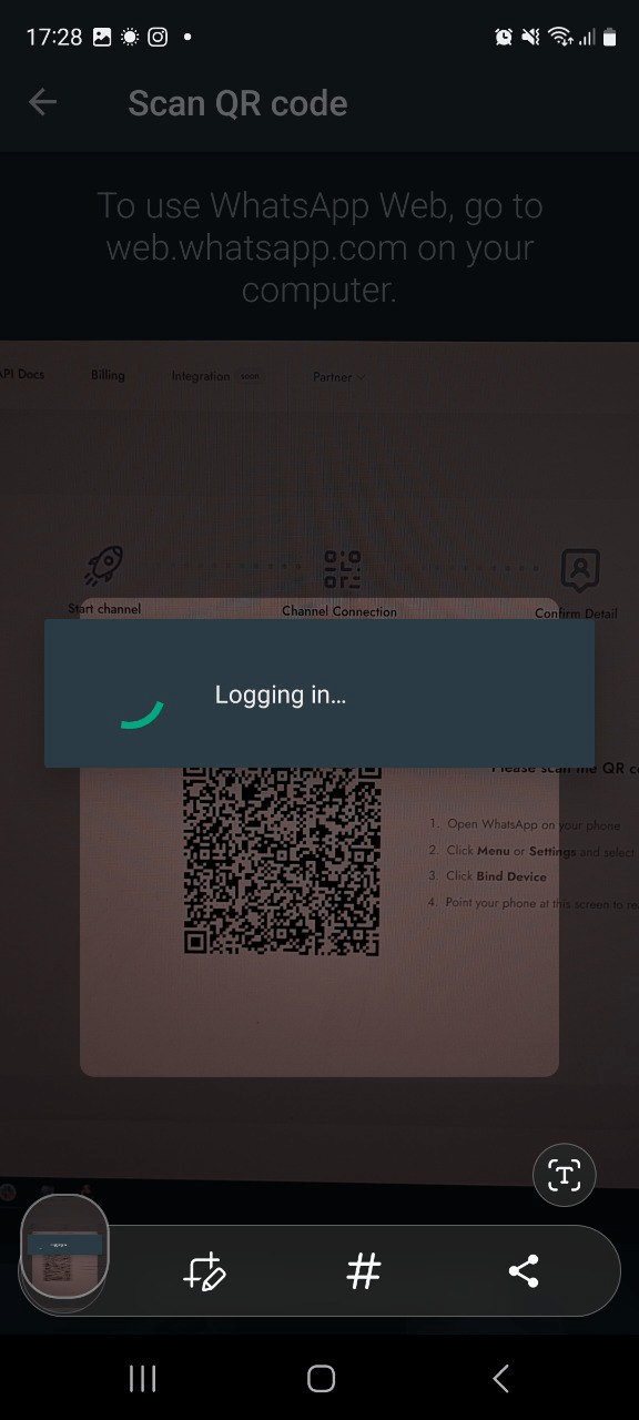 Scan the QR code in your WhatsApp