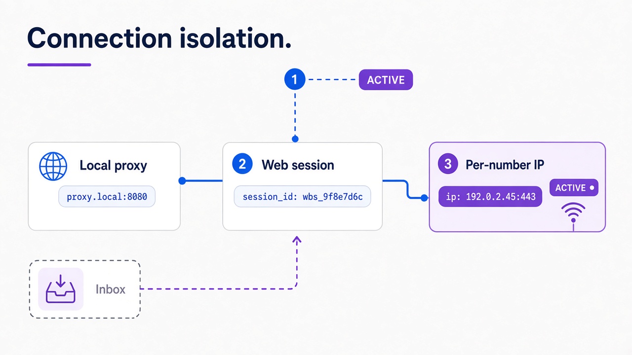 WhatsApp API infrastructure - geo-local proxy servers and individual IP isolation per number