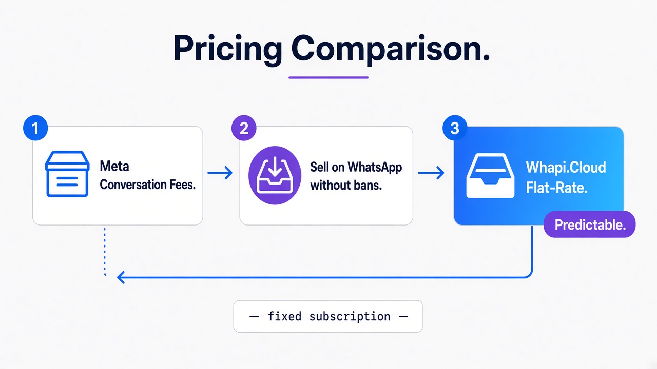 Whapi.Cloud Flat-Rate vs Meta Conversation Fees