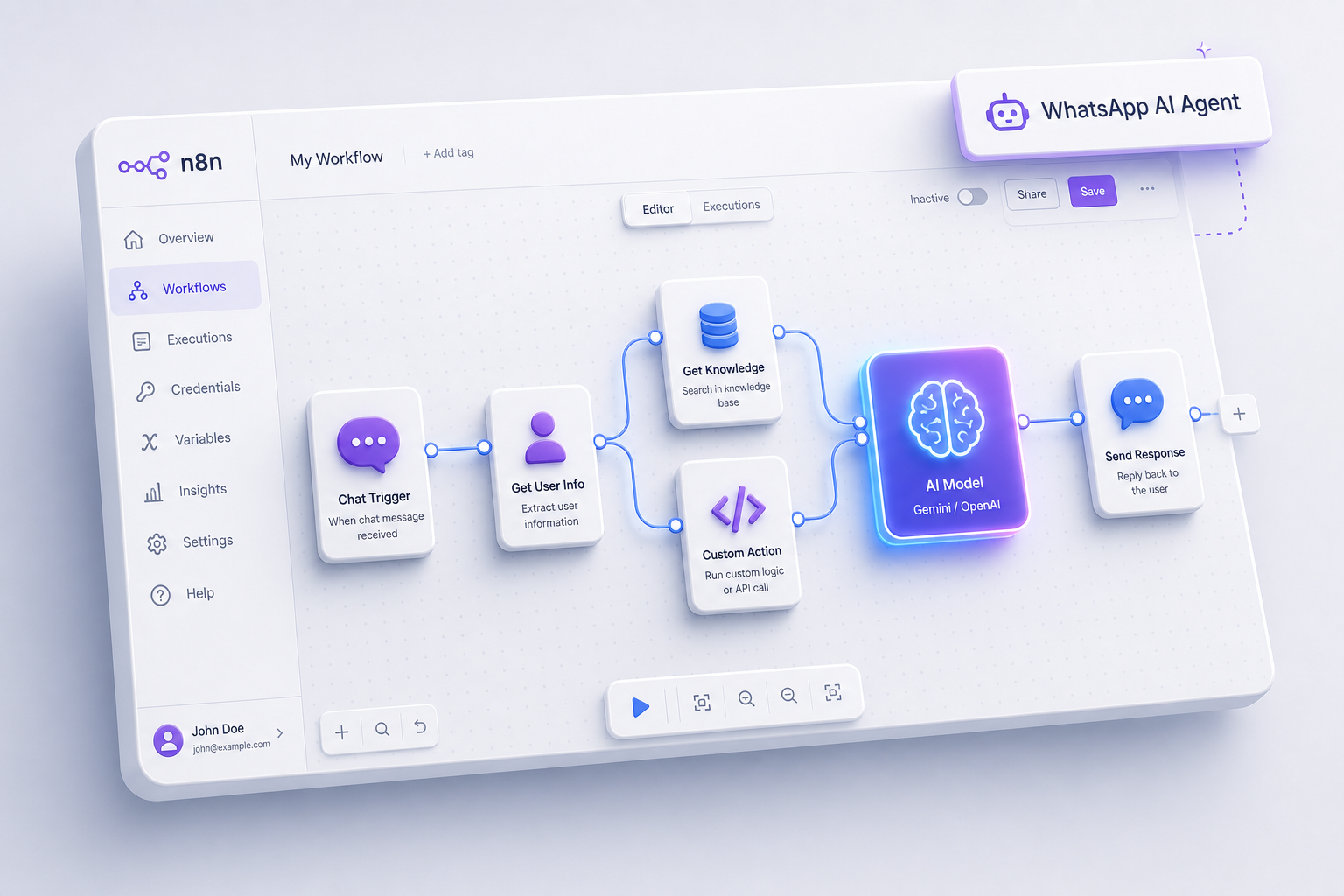Build no-code WhatsApp AI agents with n8n, Gemini, and Whapi.Cloud