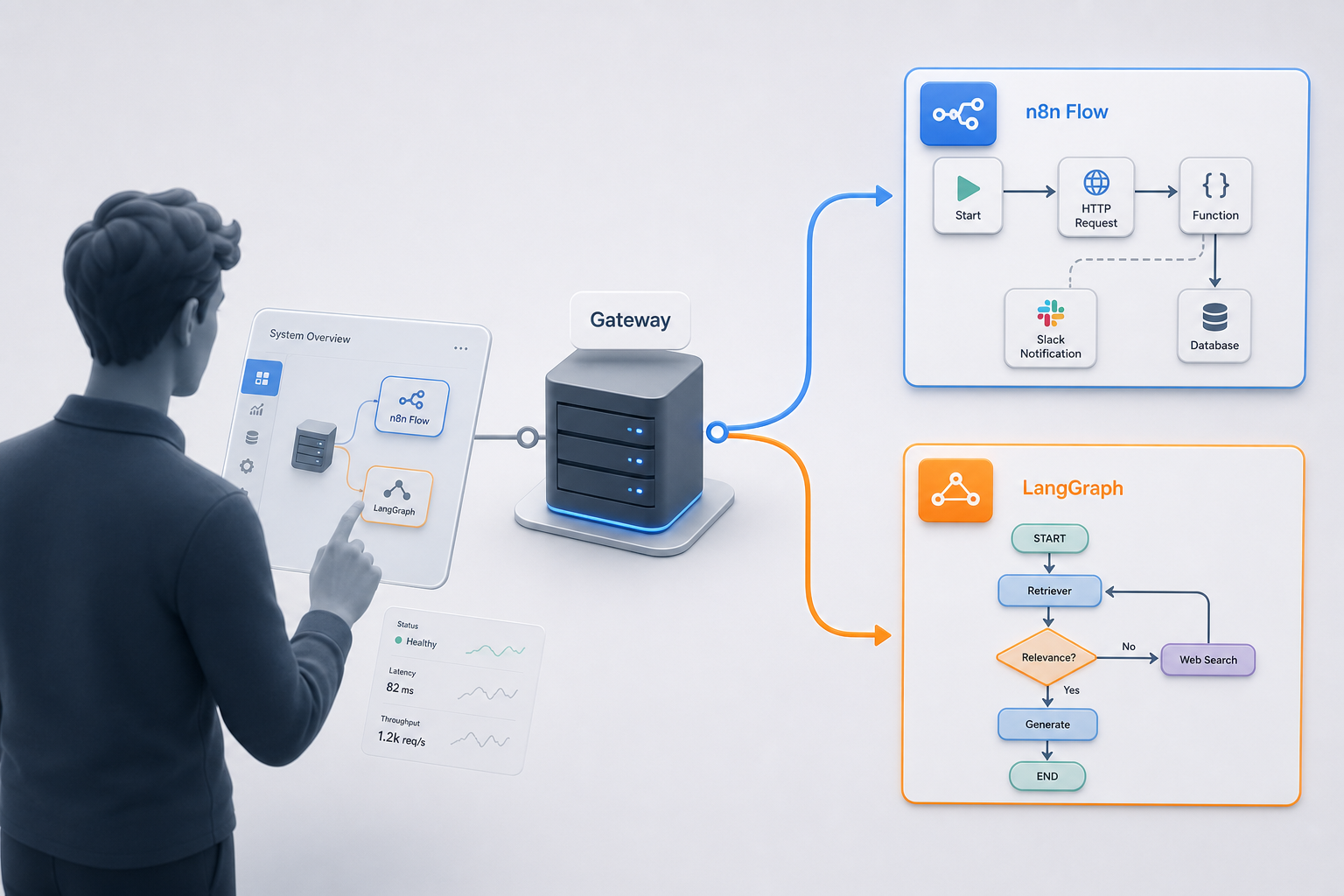 Unified transport architecture connecting n8n and LangGraph